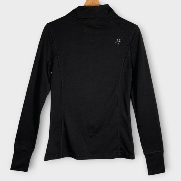 BULA Pullover Woman's SMALL 1/4 Zip Base Layer Black Merino Wool Poly Blend NEW - Picture 3 of 8